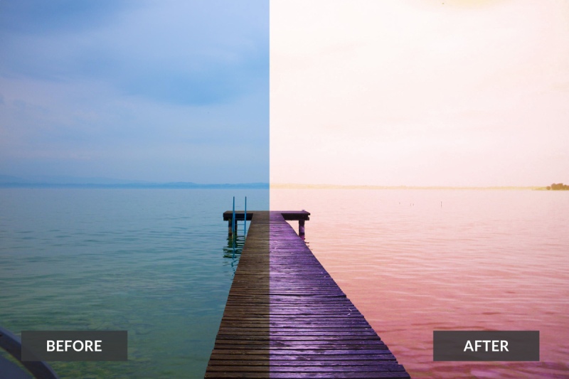Before & After image of 20 Photoshop Photo Actions
