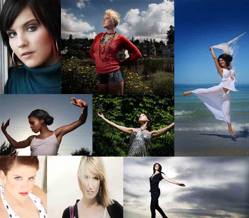 collage of model portraits professional portrait photography tips