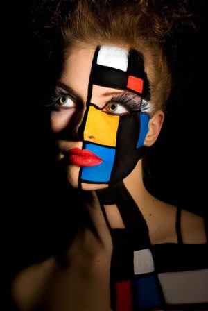 An image of a face painted model