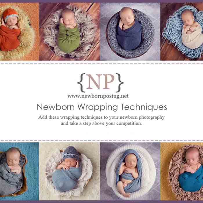 new born wrapping techniques with sample collages