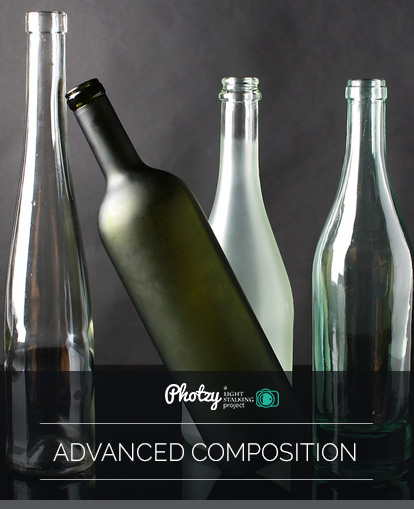 image of four glass bottles