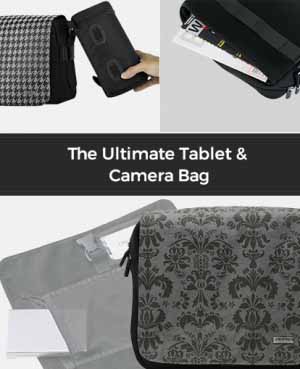 undfind's grey tablet and camera bag