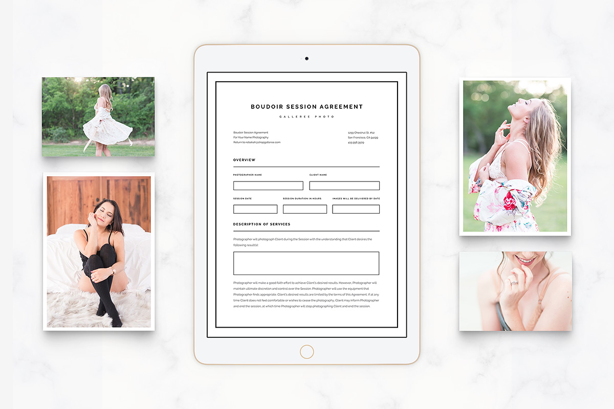 Boudoir Photography Contracts ReadyToUse Templates