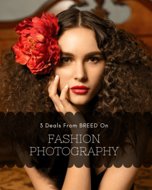 breed-fashion-photography- with a model wearing a red flower on her head on the cover