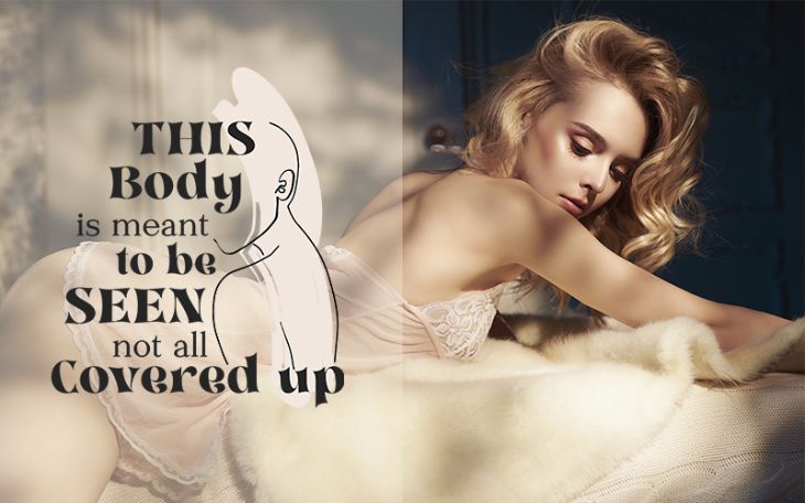 model photo with a boudoir empowerment quotes