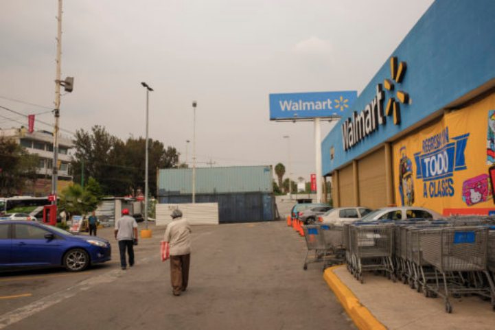 An image with the view of outside Walmart outlet