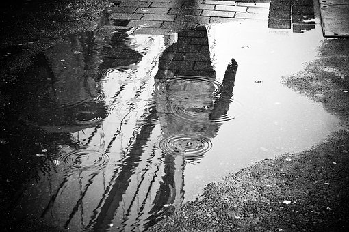 Urban Landscapes: Capturing the reflection in a puddle of water, on the streets