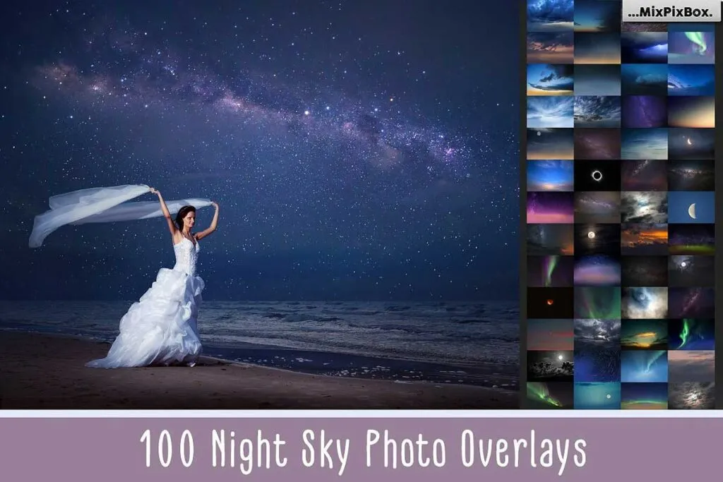 Starry Night sky overlay bundle