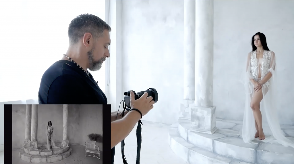 image of photographer dan hecho taking picture of a model