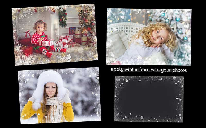 winter photo frames & christmas overlays