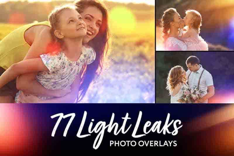 11 light leaks photo overlays cover with family images collage