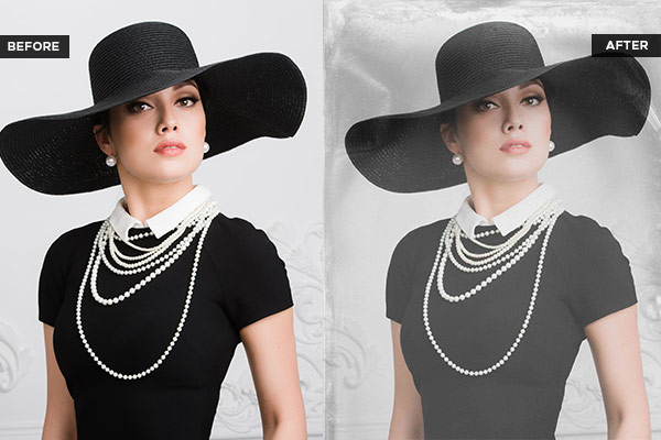 girl wearing black layered clothes and hat with white necklaces