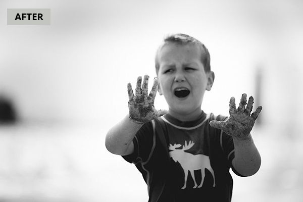 lightroom editing done on a boys portrait