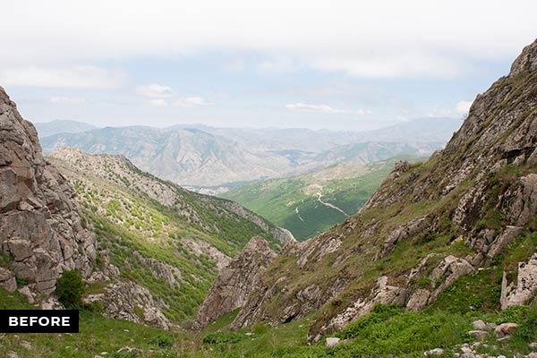 A before image of mountains