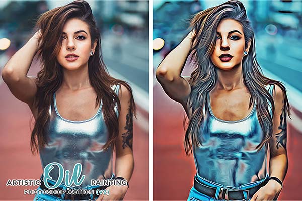 Artistic oil painting Photoshop action
