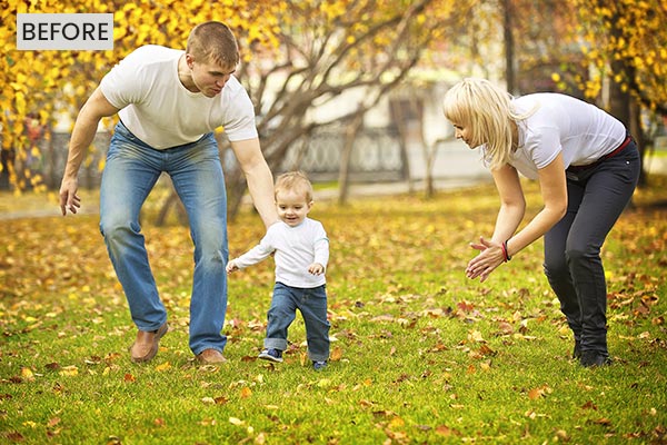 A family playing in park