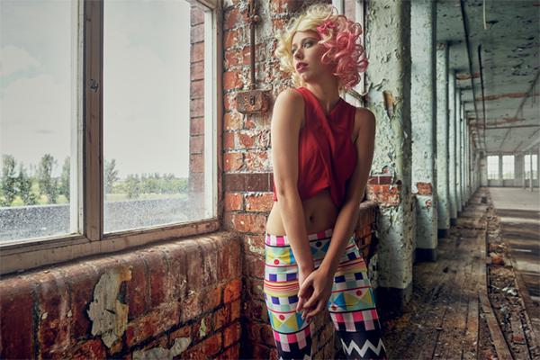 Model Posing In Abandoned Building