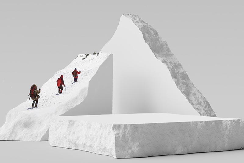 A snow mountain composite