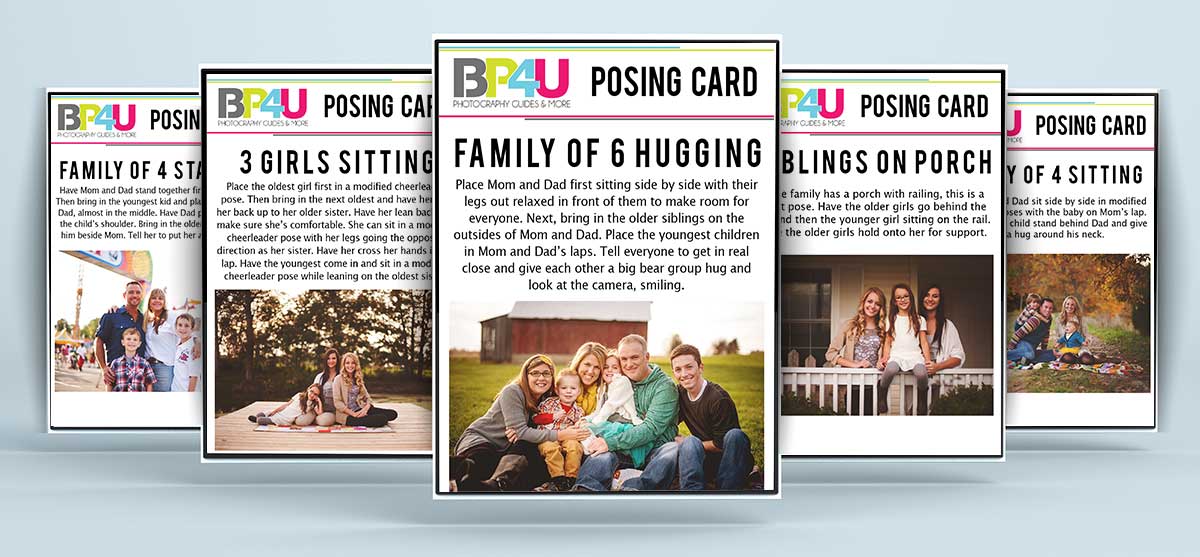 family posing cards