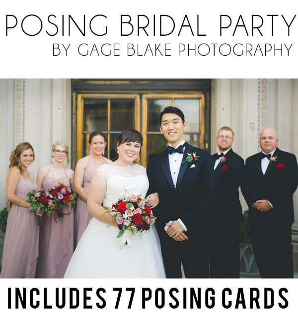 bridal party- posing cards for photographers