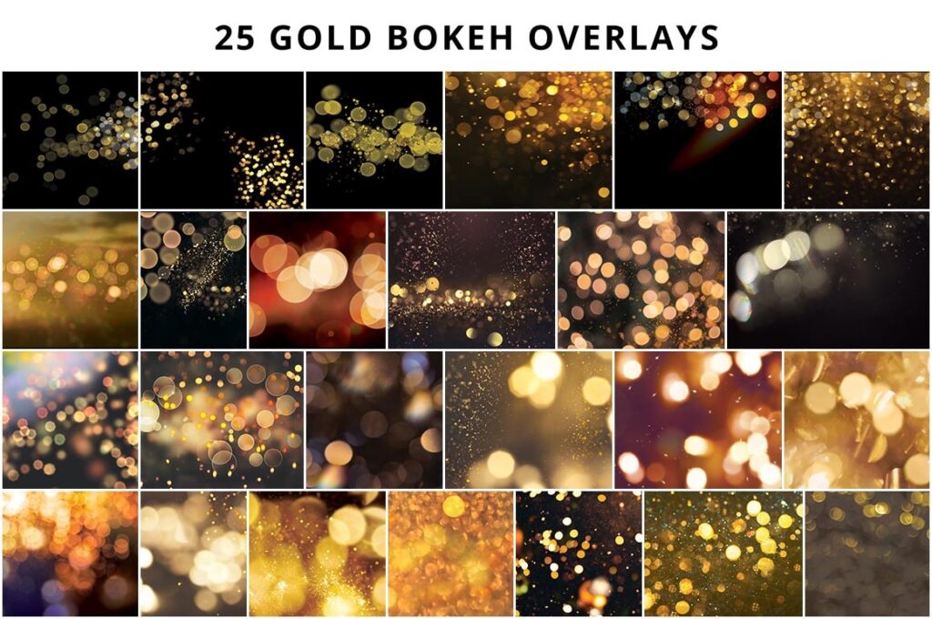 gold bokeh overlays