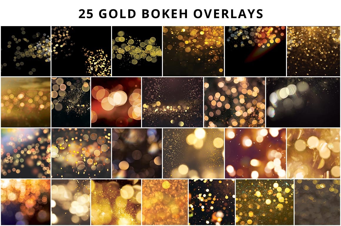 gold bokeh overlays