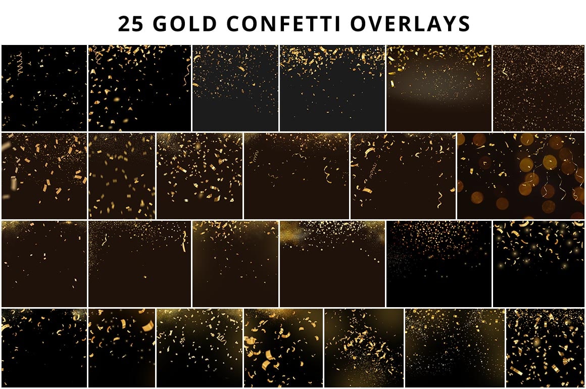 gold confetti overlays