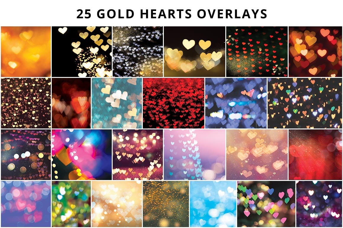 gold heart overlays