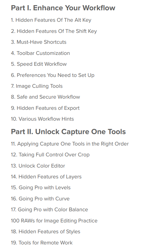 Learn Capture One Secrets Master Editing