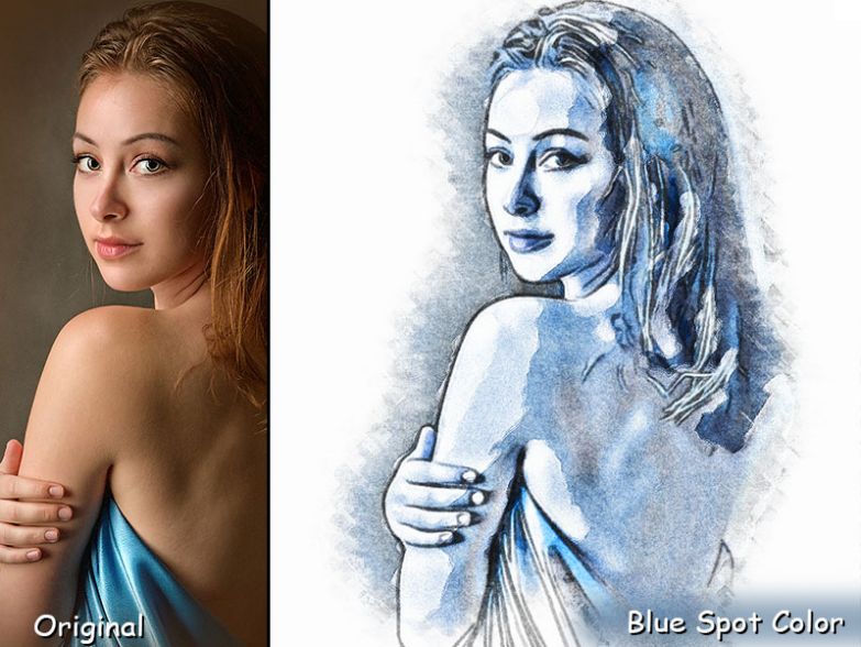 Girl posing before/after result : Photoshop script