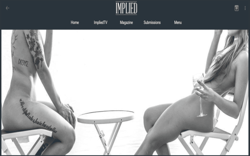 nude site - Implied Magazine homepage