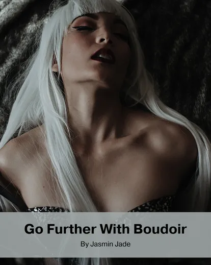 A girl with white hair posing for boudoir photography