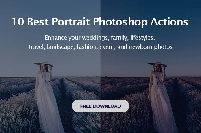 portrait photoshop actions freebie banner