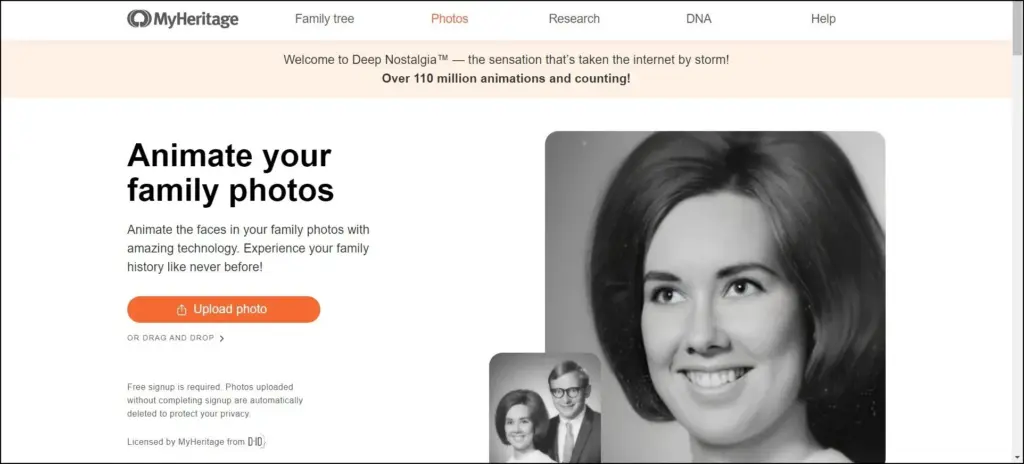 MyHeritage ai family portrait generator