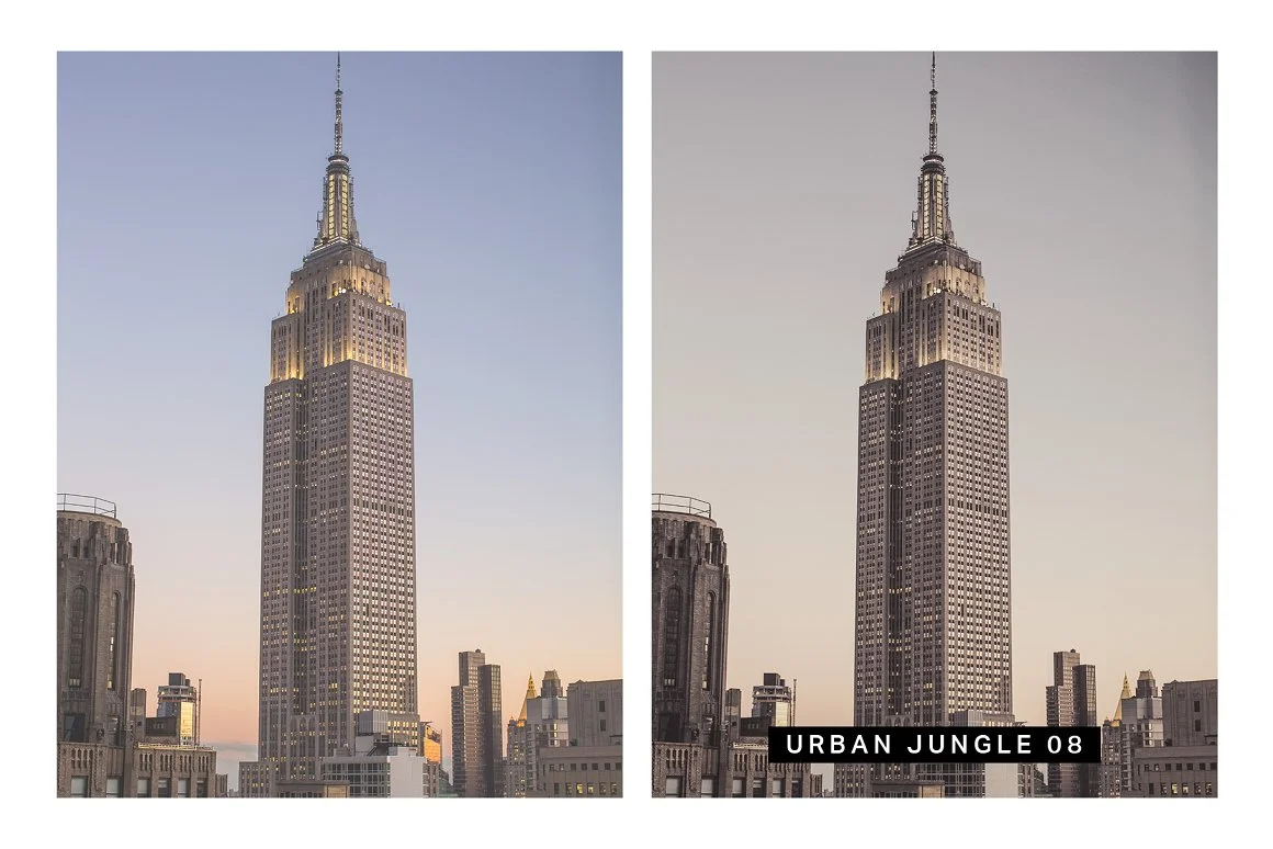 before after results with new york preset