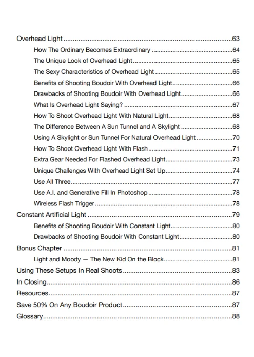 table of contents of the ebook
