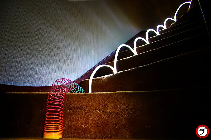 long exposure night time photography with slinky