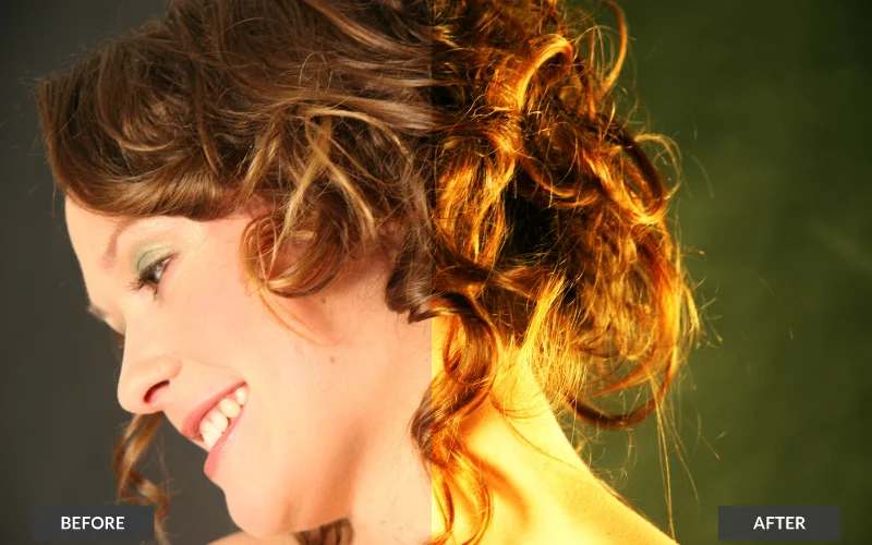 girl with yellow glaze effect