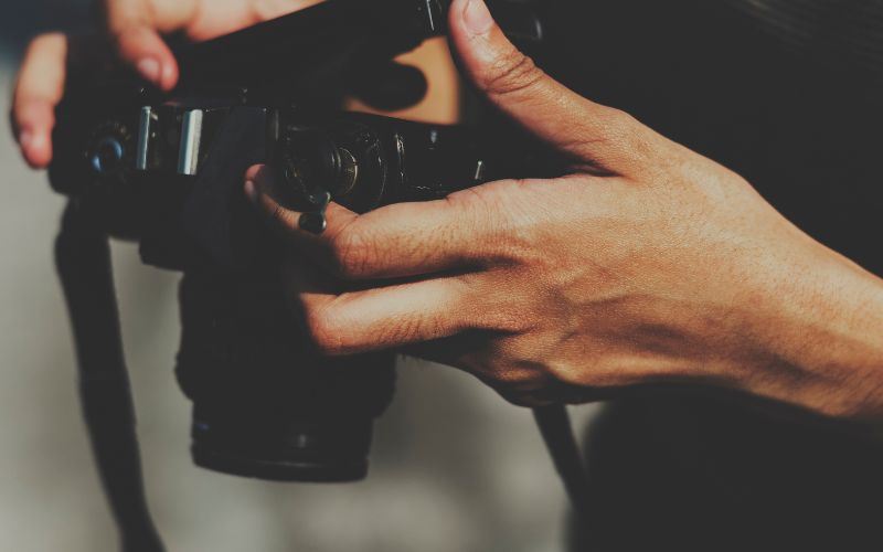 camera in a man's hand