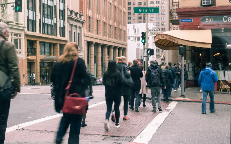 people on street