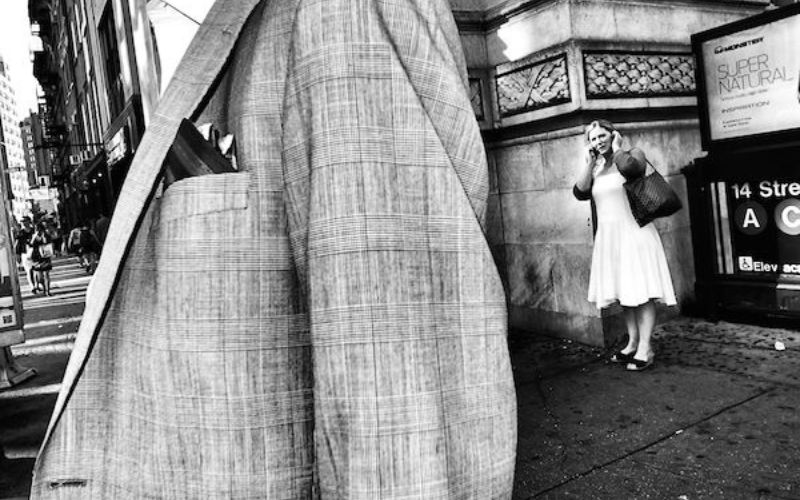B&W image of a coat