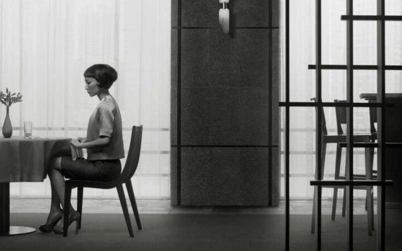 young women sitting alone