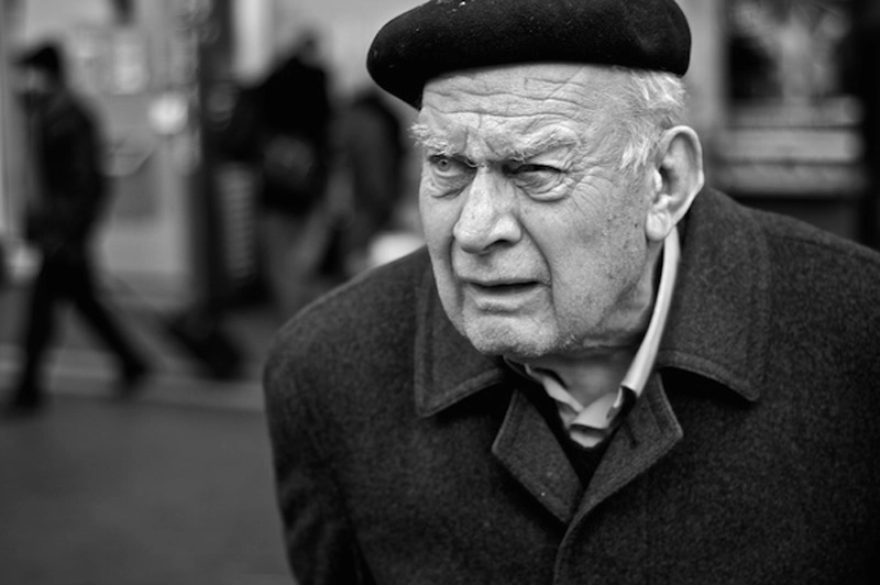 photo of an old man outdoors