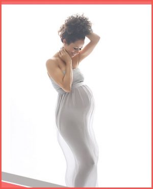 women posing for maternity photoshoot
