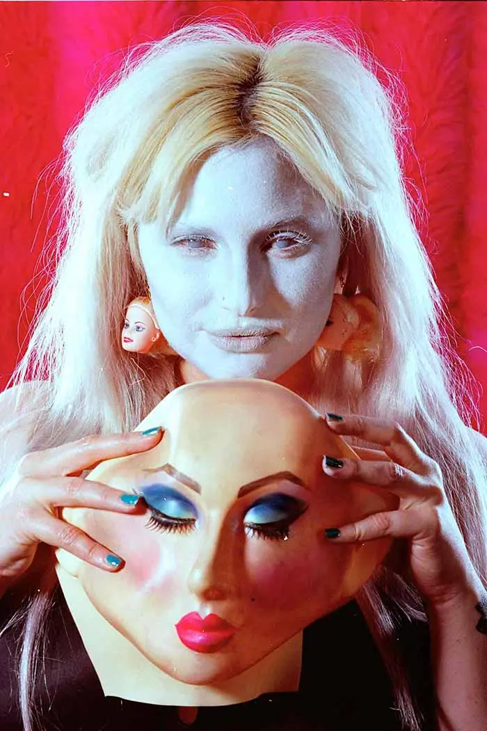 model portrait photography - blank practice make-up mask