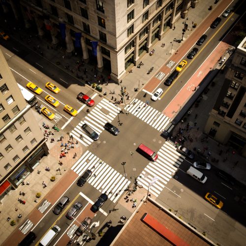 An image of top city view of crossroads