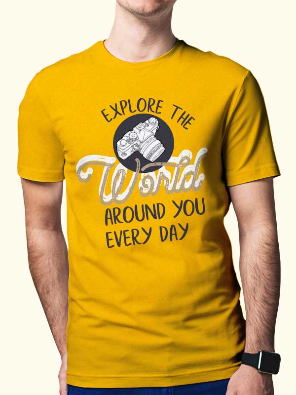 photographer tshirts mock up 1, Explore the workd around you