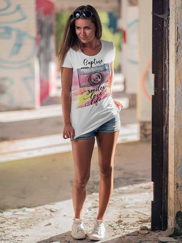 photography t-shirts mock up 3, Capture Smiles Love life