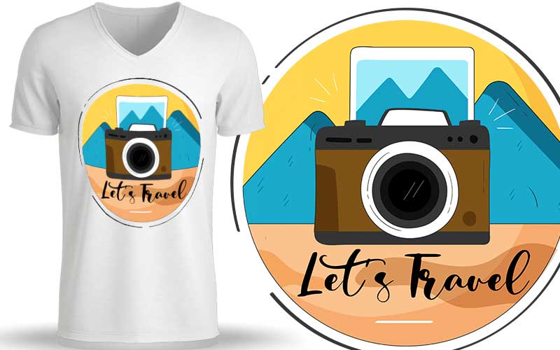 template for teeshirt, Lets travel
