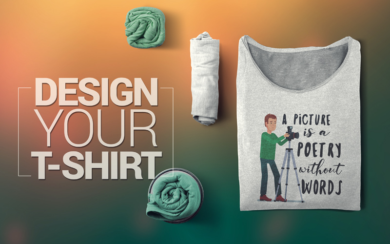 Mock up of shirt, A picture is a poetry without words